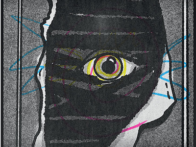Peek art digital art drawing eye eyeball halftone illustration peek procreate retro texture