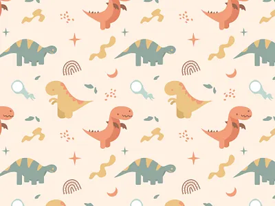 Childish Cute Dino Digital Paper animal baby pattern childish pattern dino dinosaur fabric seamless textile pattern