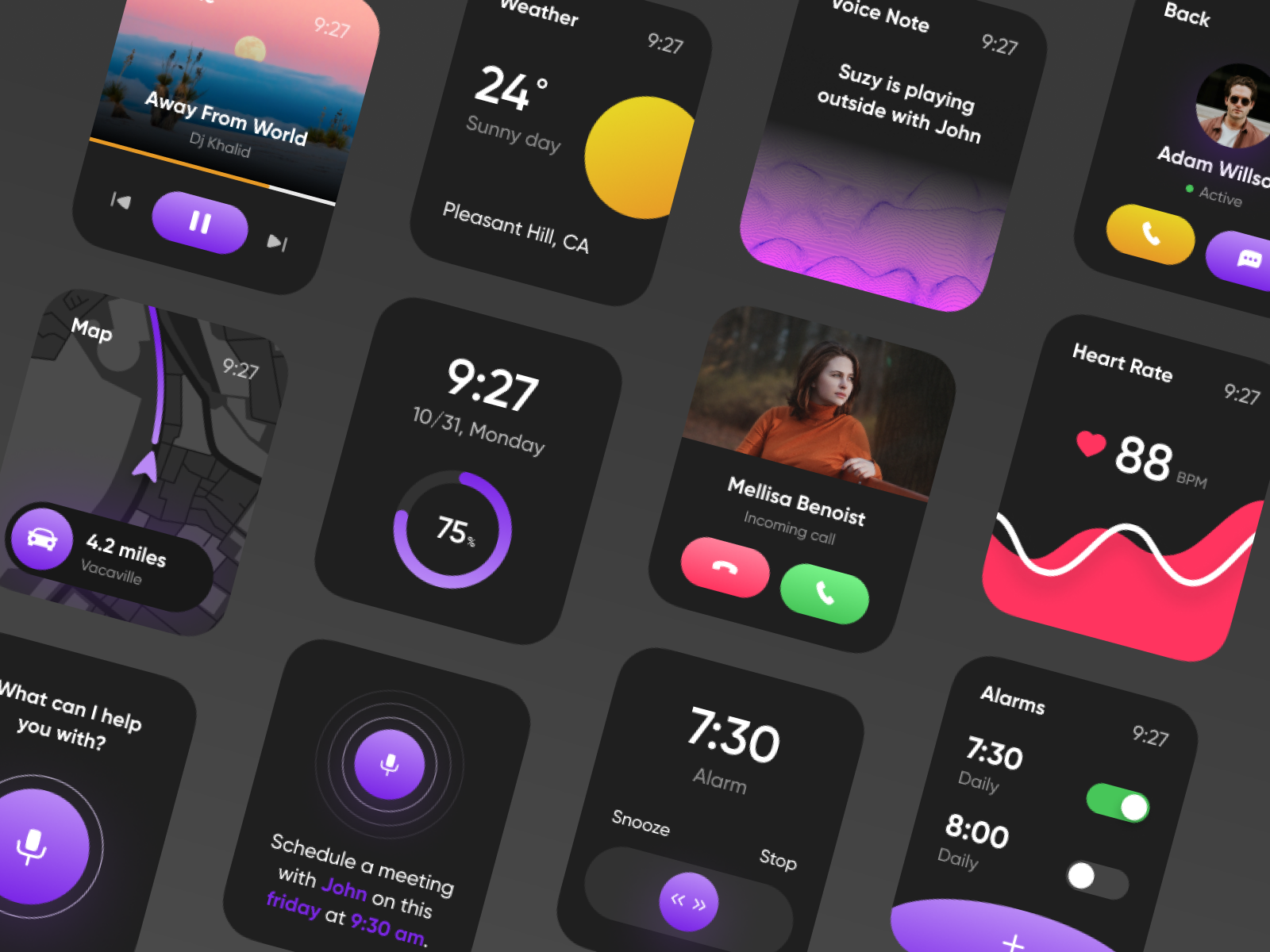 Apple watchOS UI - Dark Mode by Nikunj Jardosh on Dribbble