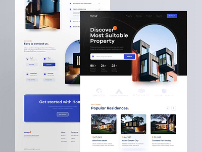 Homyz - Property Landing Page Website animation apartement architecture building home page house landing page properties property real estate real estate agency real estate website realestate residence ui ux web web design website website design