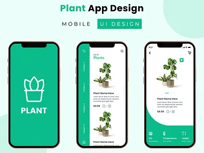 Plant Mobile App Design adobe design figma graphic illustrator photoshop portfolio ui ux