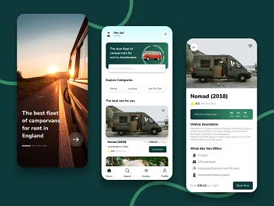 Campervan App app camp campervan design hotel stay ui ux vacation van