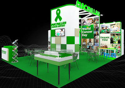 Macmillan Cancer Support 6x9 Exhibition Booth 3d 6x9 booth branding cancer cancer support charity checker design event exhibition fair fundraising healing macmillan non profit render show space visualization