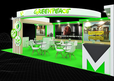 Greenpeace 4x8 Exhibition Booth 3d booth branding charity climate change curve header design event exhibition fair fundraiser global warming green concept greenpeace header design layout non profit render space visualization