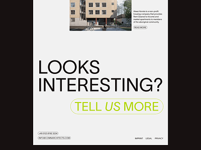 COMN Architects Landingpage Footer CTA Redesign | Architecture architect big typography call to action clean contact cta design footer footer section landing page minimal real estate typography ui ui design ux ux design web web design website