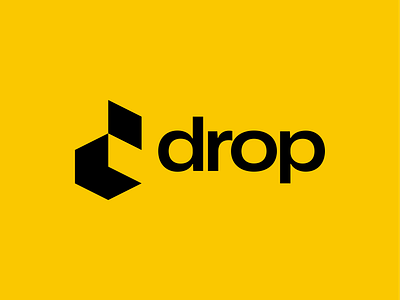 📦 drop box brand brand identity brand identity design branding content design drop icon logo logo exploration logo icon logo icon design logo mark logo mark design monochrome monogram negative space unfolded yellow