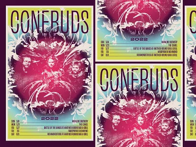 Conebuds Gig Poster admat band branding band flyer band merch band poster design gig poster graphic design music music branding music flyer music poster poster design psychedelic richmond rva show flyer show poster tour poster typography