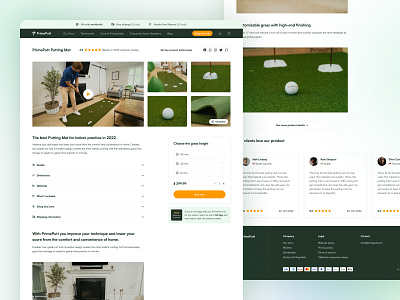 PrimePutt • Product Page commerce ecommerce gallery golf landing page navigation photos product details product page site testimonials video webflow website wordpress