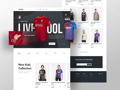 Jerskits - Marketplace Website ecommerce football freebies jersey marketplace sport ui uidesign uikit ux website