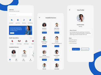 Medical Booking App app design ui ux