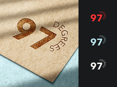 Logo Design - 97 Degrees concept blue branding clean concept degree design logo logos logotype mockup modern numbers numerical red ui