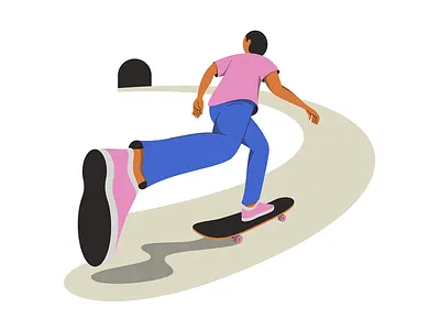 To The Unknown (2022) abstract illustration psychedelic retro skateboard skateboarding skating whimsical