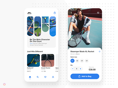 Slazenger Tennis Pro Hybrid Application app ecommerce ladies sport tennis ui