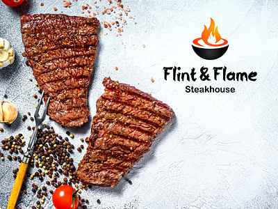 Steakhouse Flame Logo branding canva creativity dailylogochallenge design food service graphic design illustrator logo logo design restaurant