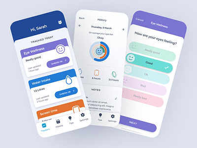 Eye wellness app app app design medical app ui design ux design wellness