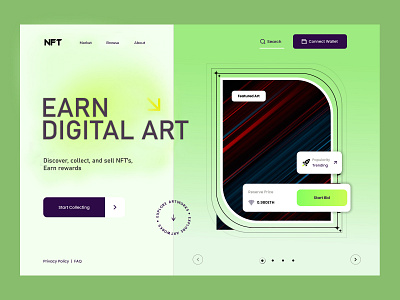 NFT Landing Concept motion graphics ui