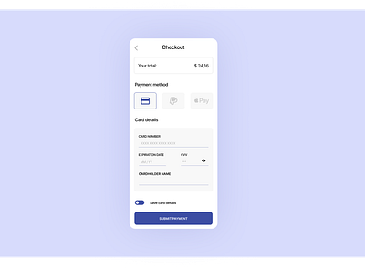 Credit card checkout app creditcard dailyui ui ux