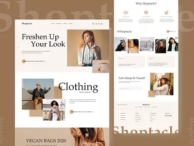 Shoptacle: Online Clothing Store assesories bags clothing designer fashion hero landing page model store ui uidesign web store website