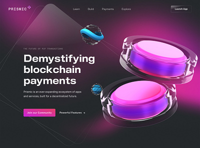 Primsic blockchain hom branding crypto design ui website