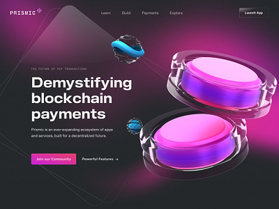 Primsic blockchain hom branding crypto design ui website