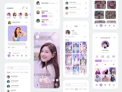 Lovagram - Social Media App application chat instagram instagram stories ios ios app iphone mobile mobile app mobile social app mobile ui modern ui photo socia media template social media social media app social media pack social network stories uiux