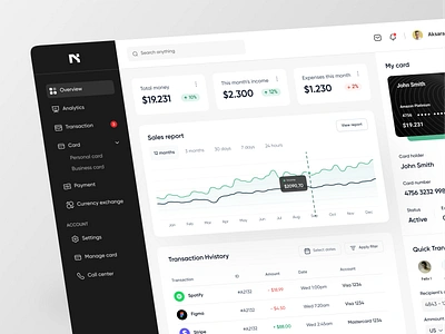 Namaco - Fintech Dashboard design 💸 baking bank clean dashboard digital bank finance financial fintech fintech web app saas saas website transaction ui wallet web app web design website