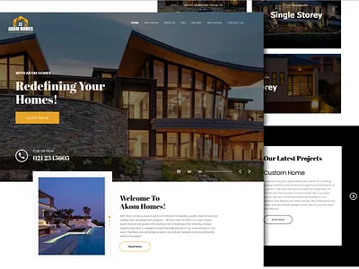 Akom Homes Web UI graphic design prototypes ui uiux webdesign