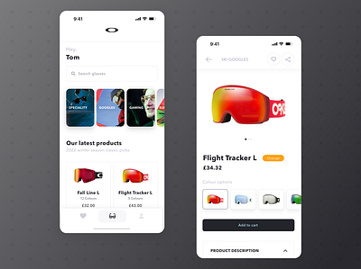 Oakley - concept app brand branding design glasses graphic design illustration minimal minimalist oakley ui ux