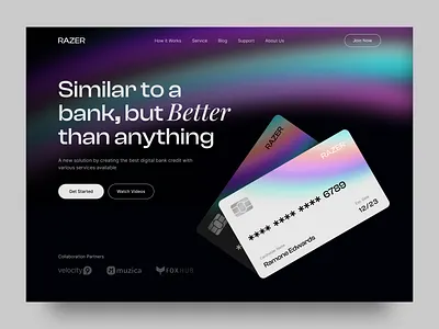 Digital Bank Landing Page bank banking credit card digital bank finance finance app financial fintech home page homepage landing page mobile banking money ui web design website website design