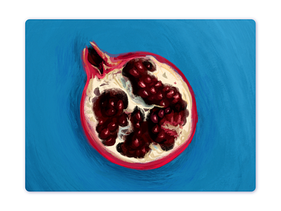 Pomegranate Illustration contrast design drawing fruit graphic design illustration pastel pomegranate procreate