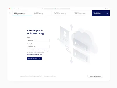 Multi-step API integration (SaaS Web App) admin ai code crypto dashboard enterprise finance fintech intranet minimal product designer saas software stepper ui ux ux designer web app web application