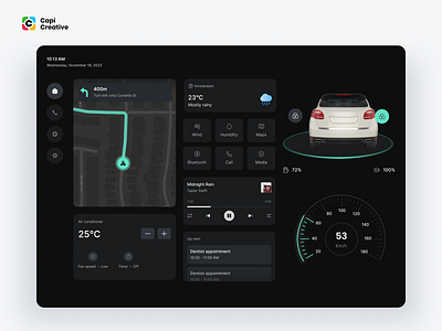 Car Dashboard car car app car dashboard control app dashboard interactive management panel minimal ui panel ui ux