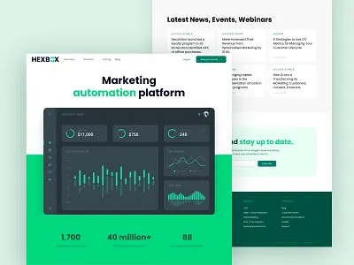 HexBox. Landing page clean clean design design figma green landing page marketing webdesign website