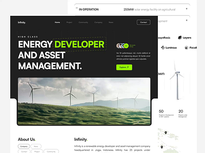 Infinity - Energy Landing Page Animation agency animation branding eco web energy graphic design inspirations landing page manufacture motion motion graphics renewable energy solar solar energy solar power tech trending ui uiux website design