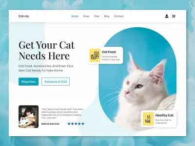 Pet Shop / Cat Shop - Landing Page Design Concept blue catshop clean graphic design petshop petwebsite shop ui uidesign uiux userexperience userinterface ux uxdesign web webdesign website websitedesign websiteshop webui