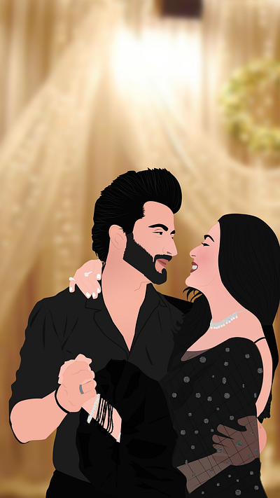 Vector art portrait of couple adobeillustrator design digitalart graphic design illustration vector vectorportrait