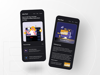 Blog User interface blog daily ui dark illustration minimal ui ux
