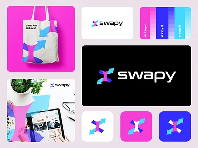 swap logo and branding design - eCommerce platform- product swap arrow brand identity branding creative design graphic design icons logo logo design logos minimal minimalist product swap swapping vector