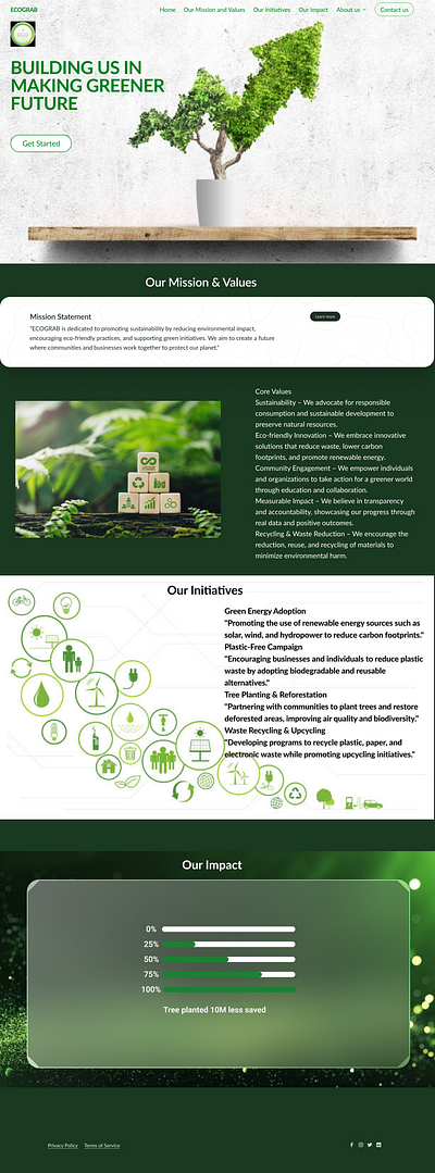 Eco friendly home page