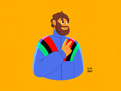 Hubby 🌝❤️ 2d adobe adobe photoshop boy character character design commercial cute design family flat hands happy husband illustration man men portrait procreate yellow
