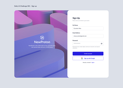 Daily UI Challenge 001 - Sign Up Page dailyui dailyuichallenge uichallenge figma login loginform productdesign register registerpage signin signinpage signinscreen signup signupform signuppage ui uichallenge user interface uxui webapp