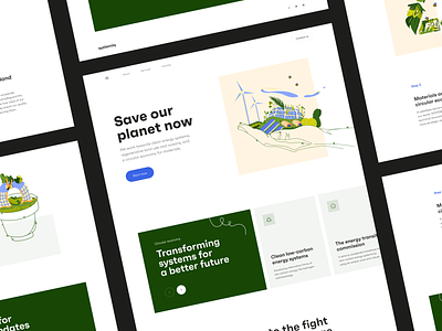 Systemiq - Landing page design with illustrations for a startup clean design ecotech illustration landing page design minimal startup design ui web design website design