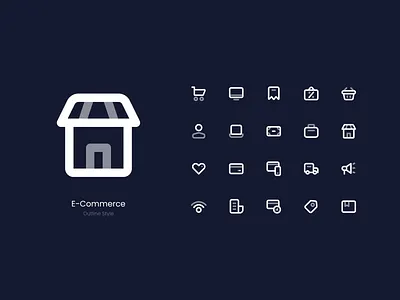 E-Commerce Outline Style commerce currency ecommerce icon linear online outline shop shopping ui