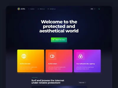 UI Screen Of The Landing Page blockchain coin concept crypto crypto design cryptocurrency design interface landingpage logo nft token ui ux web3