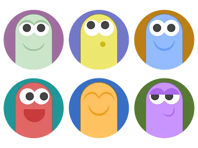 Chat Avatars avatars colorful cute graphic design minimalistic moods neutral simple vector art vectors
