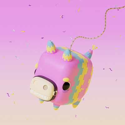 Penny Pinãta 🎊🍬 3d 3dart 3dillustration 3dmodeling 3dwork blender blenderart design illustration pinata