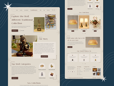 Traditional Collection landing page branding codeflash design interior interior design items landingpage old items traditional ui ux visualization web design webpage