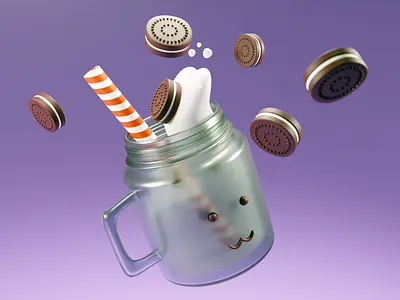 Oreo Milkshake blender cyclesrender oreo