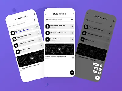 Upload Documents / Content add content app design ed tech mobile app mobile ui study material ui upload document upload image upload video ux