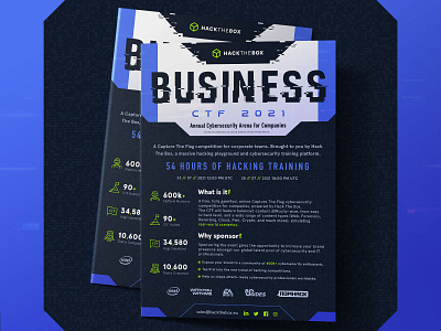 Business CTF 2021 | HTB | Brochure branding brochure business capture the flag challenge ctf cyber cybersecurity daily ui flayer graphic design hacking sponsors ui